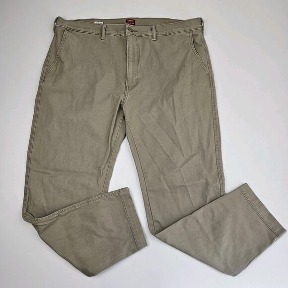 Levis XX Chino Pants Mens 38x30 Standard Tapered Fit Cotton Tan Khaki Flat Front - Picture 1 of 9
